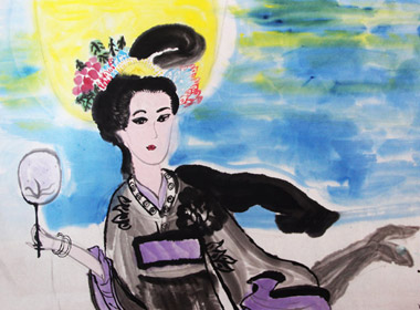 嫦娥奔月-國畫大師班-2015年10月7日學生作品-新起點畫苑