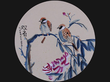 扇面-國畫大師班-2015年10月31日學生作品-新起點畫苑