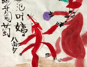 吃葡萄-國畫基礎班-2017年12月2日（秋季班）學生作品-新起點畫苑
