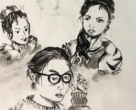 人物寫生-國畫大師班-2017年12月9日（秋季班）學生作品-新起點畫苑 