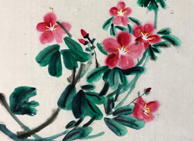 茶花-國畫培優班-2018年3月3日【春季班】學生作品-新起點畫苑