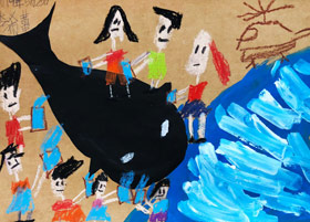 拯救大鯊魚-兒童畫創(chuàng)想B班-2019年5月25日【春季班/高峰店】新起點畫苑-學(xué)生作品